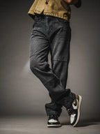 LOOSE FIT JEANS WITH KNEE PANEL DETAIL