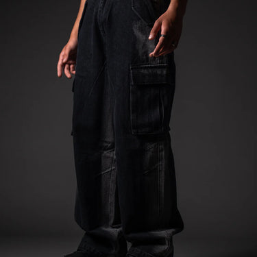 RUGGED BLACK BAGGY DENIM