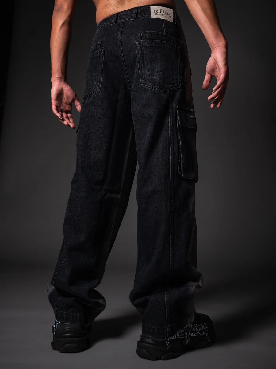 RUGGED BLACK BAGGY DENIM