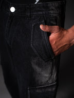 RUGGED BLACK BAGGY DENIM