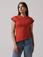 RUST REVERSIBLE EXPOSED STITCH TOP
