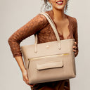 ALMOND CREME AUREA TOTE BAGS FOR 16" LAPTOPS STROKES GALLERY