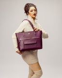 BURGUNDY BELLE CREST TOTE BAGS FOR 16" LAPTOPS STROKES GALLERY