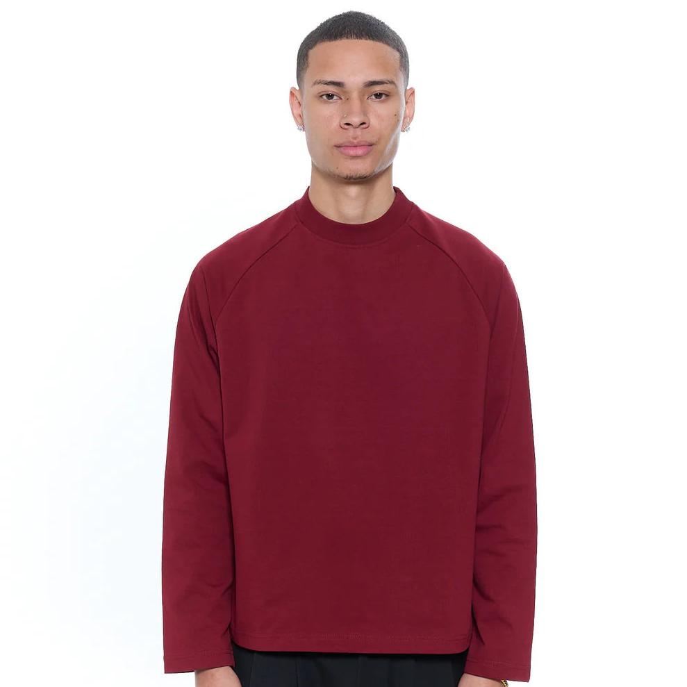 RAGLAN CROPPED TEE - WINE