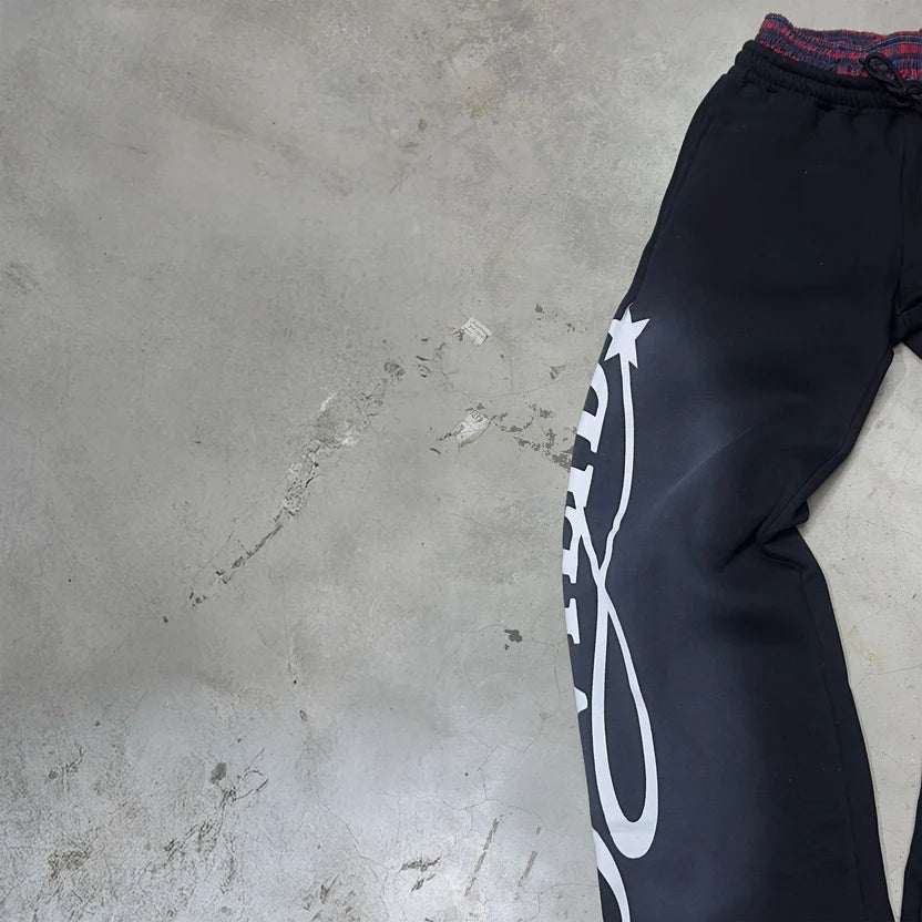 BLACK BOXER TRACK PANTS