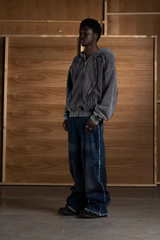 ECLIPSE Fade zip-up hoodie in dark gray, hood and front zipper visible