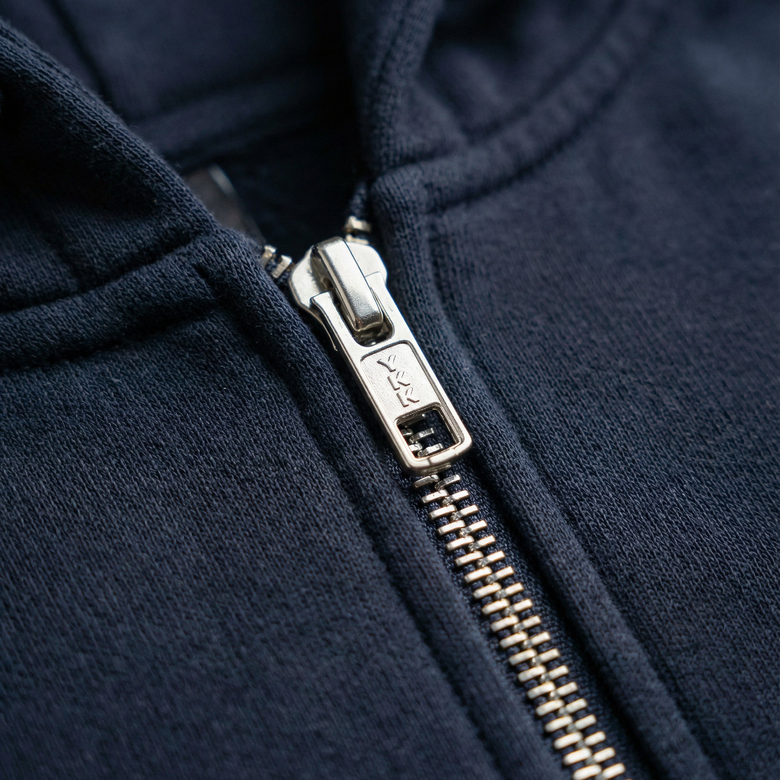 SCRIPT PREMIUM BASIC ZIP-UP HOODIE - NAVY
