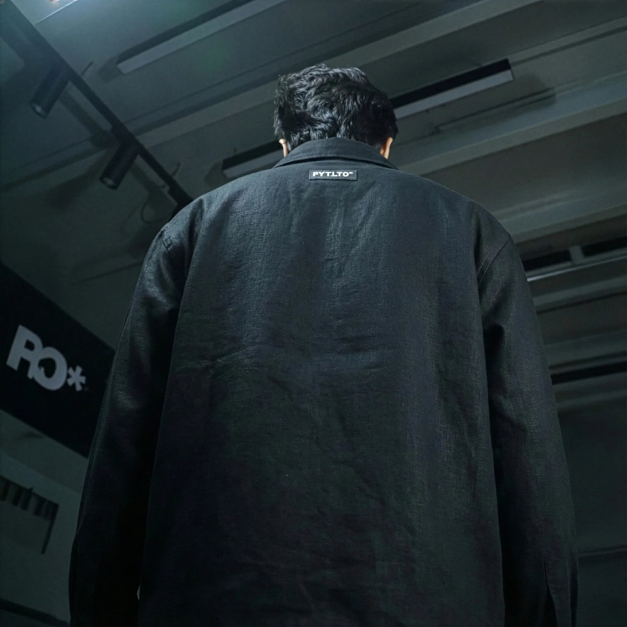 BLACK COTTON LINEN SHIRT