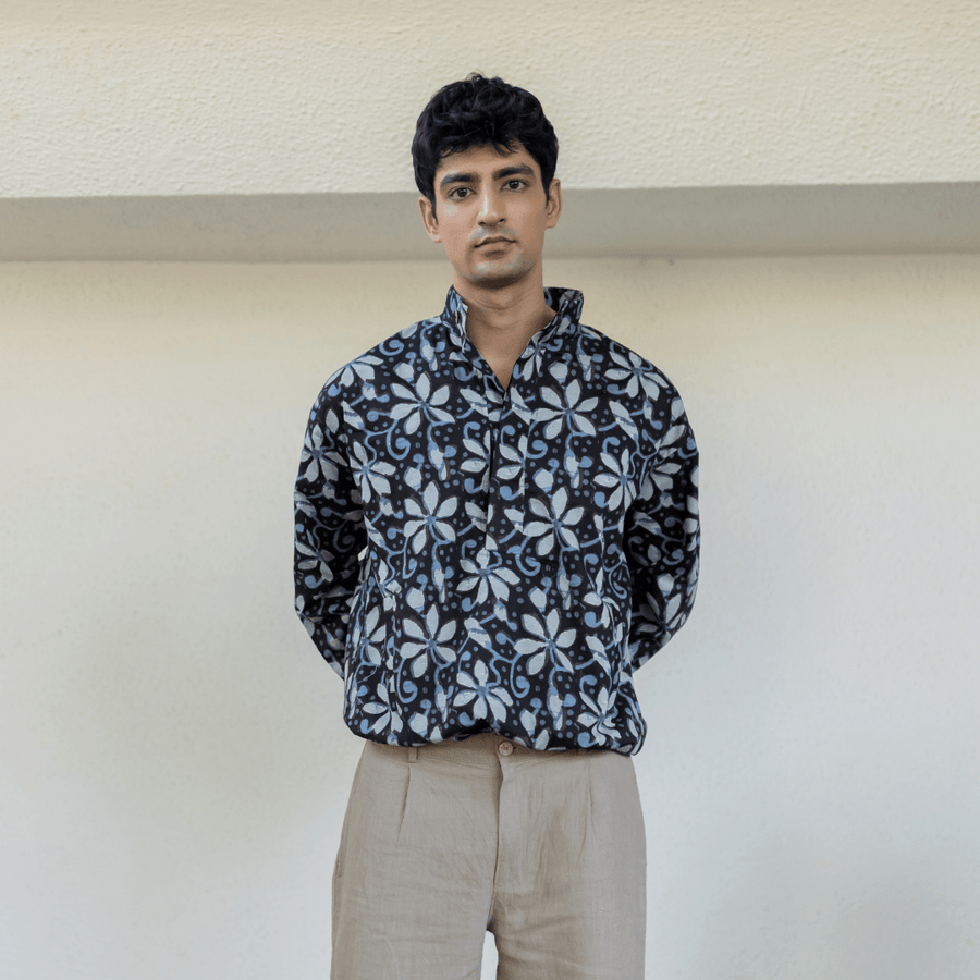 BATIK GATHERED HEM SHIRT