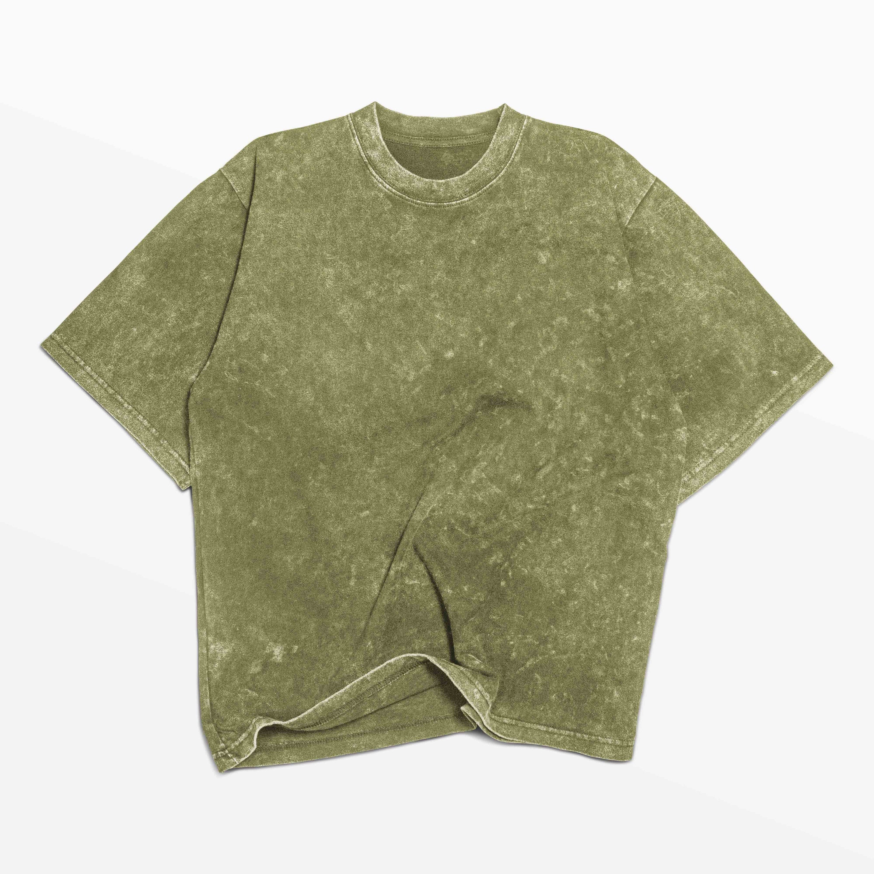 OLIVE ROYALE ACID WASHED TEE