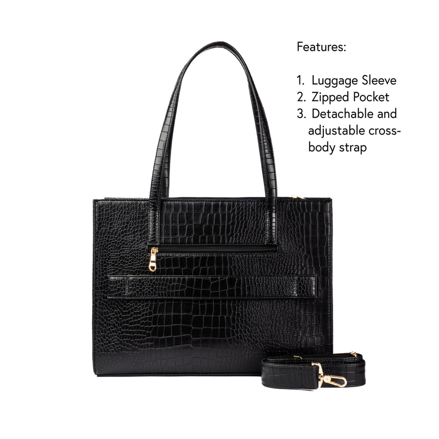 CHARCOAL CHIC AMIRA TOTE BAG FOR 16' LAPTOPS
