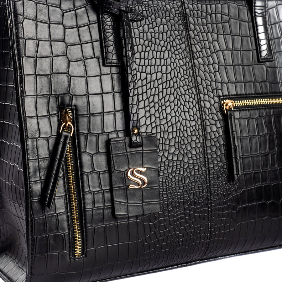 CHARCOAL CHIC AMIRA TOTE BAG FOR 16' LAPTOPS