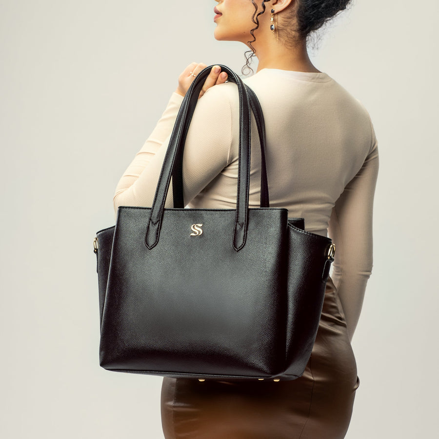 CHARCOAL CHIC CREST TOTE BAGS FOR 16" LAPTOPS