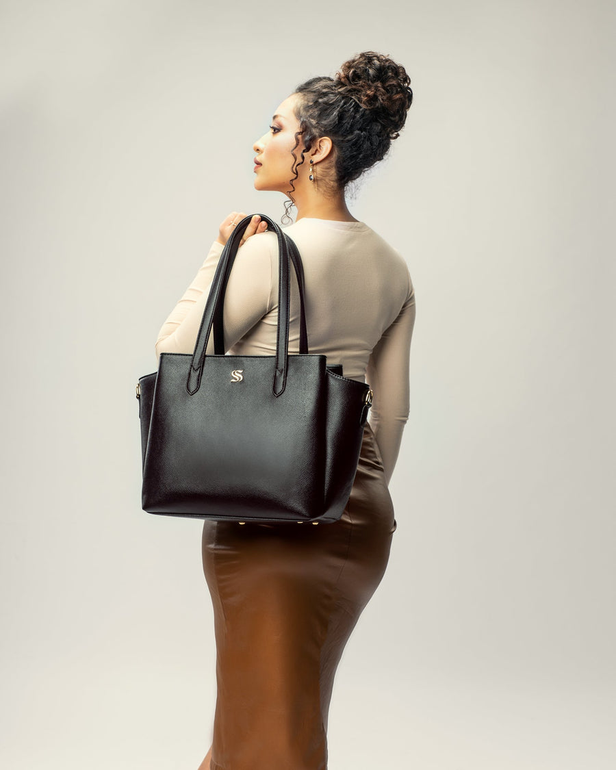 CHARCOAL CHIC CREST TOTE BAGS FOR 16" LAPTOPS