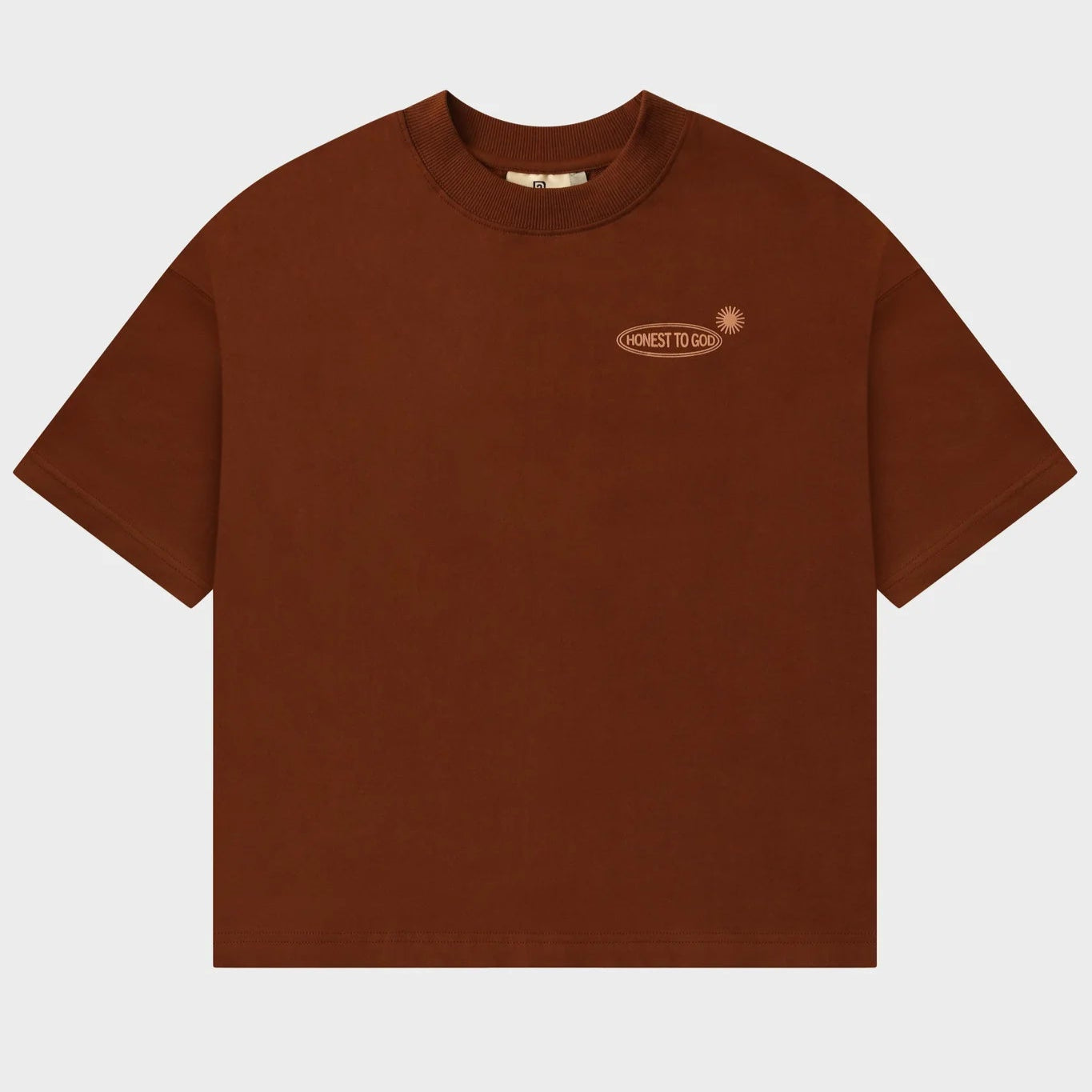 CINNABON BROWN BOX FIT TEE