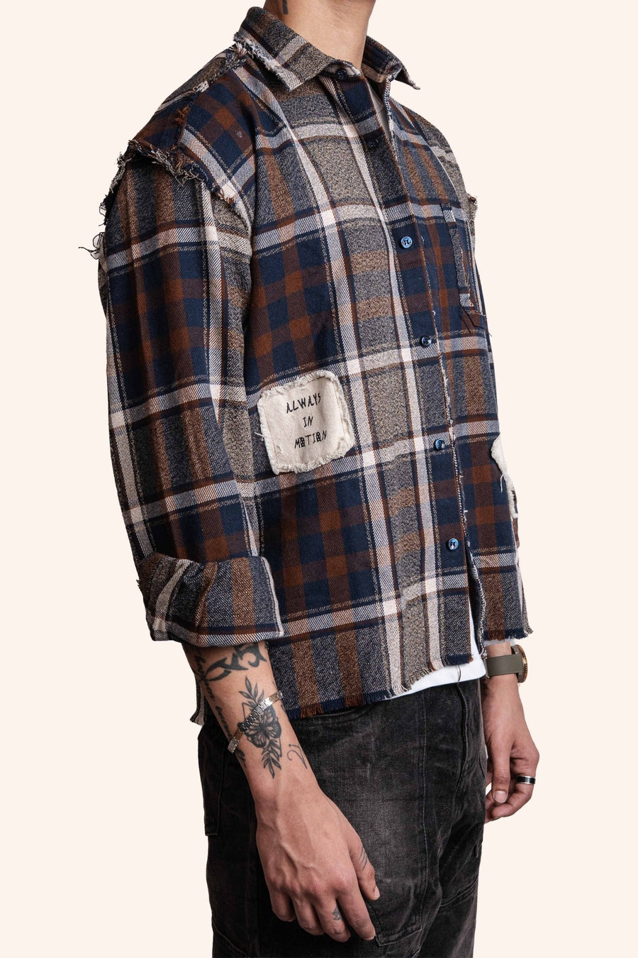 DRO JOURNEY FLANNEL - EARTH BROWN PLAID