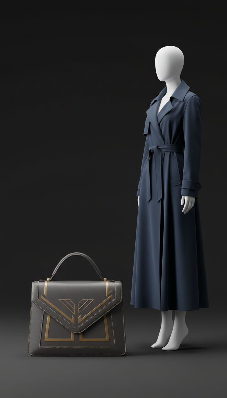 Sculpted Leather Monogram Tote