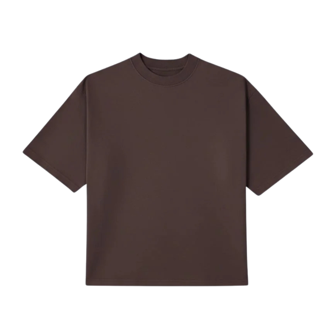 REGULAR CROPPED TEE - COFFEE