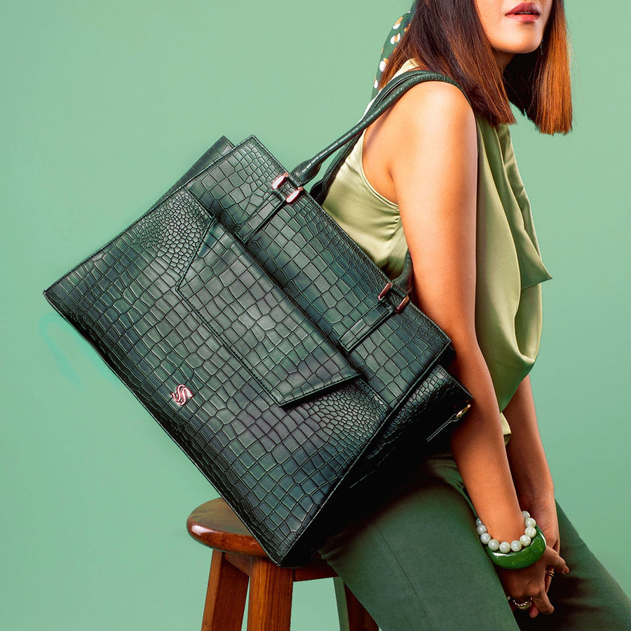 EMERALD ELEGANCE GRANDE TOTE BAG FOR 17' LAPTOPS