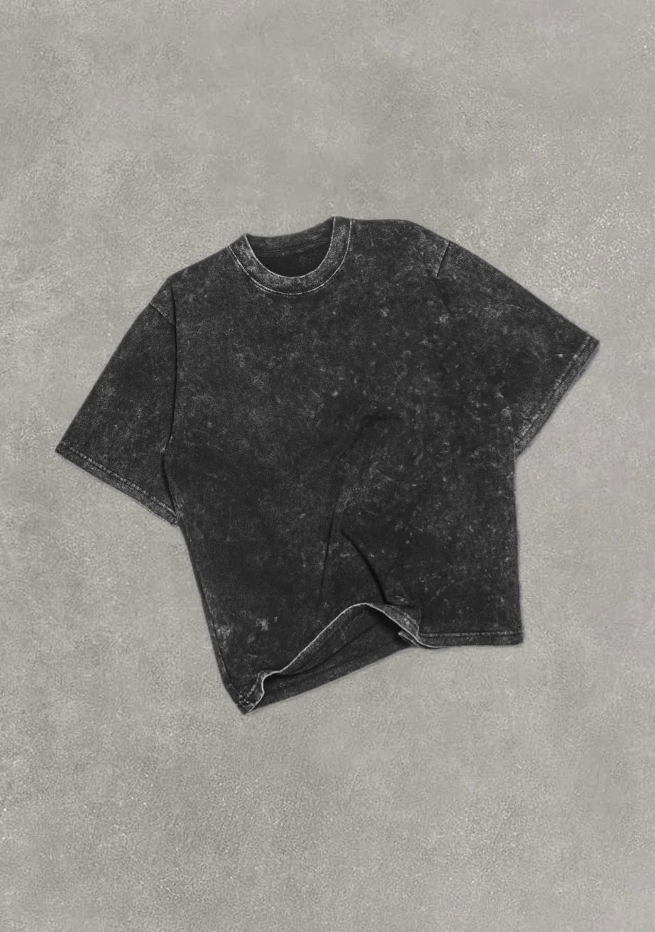 OBSIDIAN DISTRESS ACID WASHED TEE