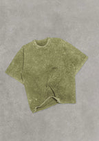 OLIVE ROYALE ACID WASHED TEE