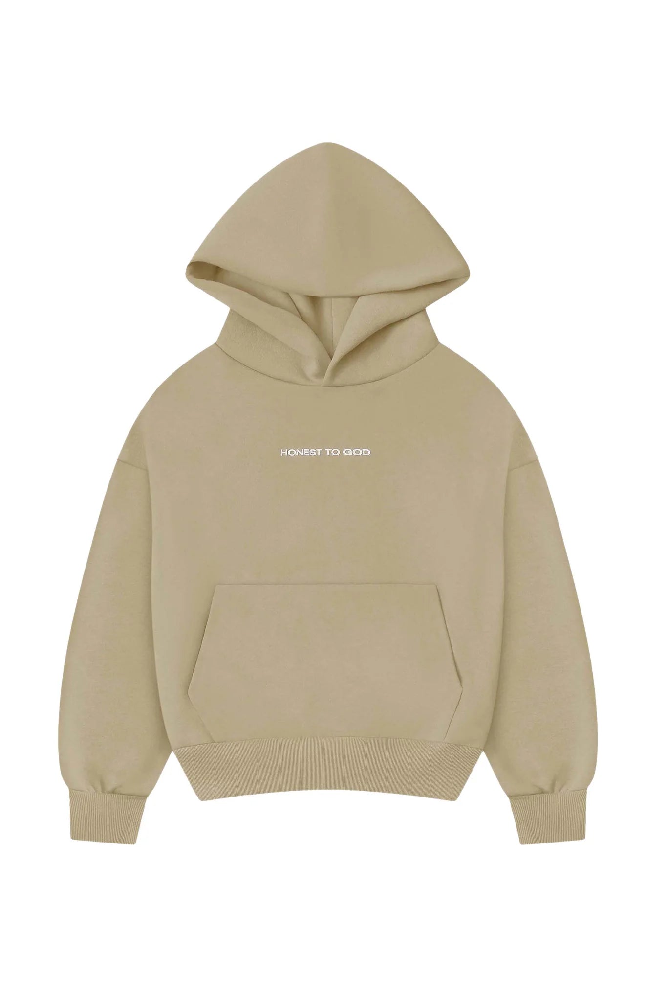 KHAKI CREAM BOX FIT HOODIE