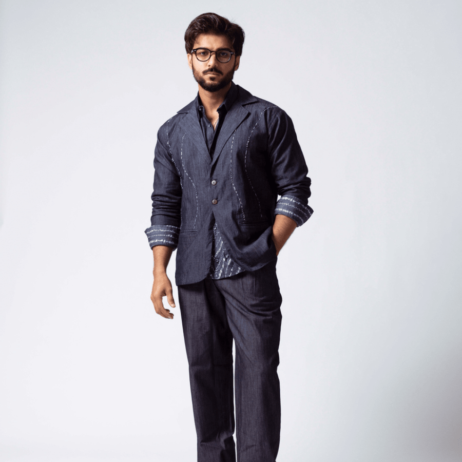 INDIGO HEIRLOOM BLAZER SET