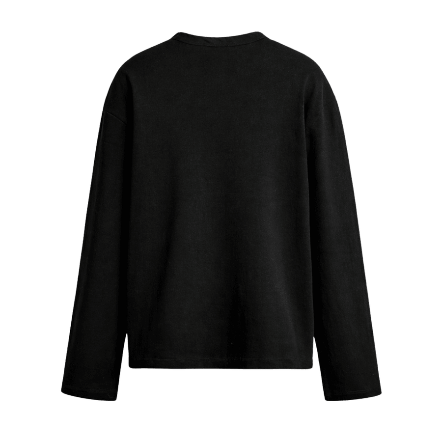 LUXE HENLEY TEE - BLACK