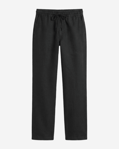 MIDNIGHT BLACK PULL ON LINEN PANTS