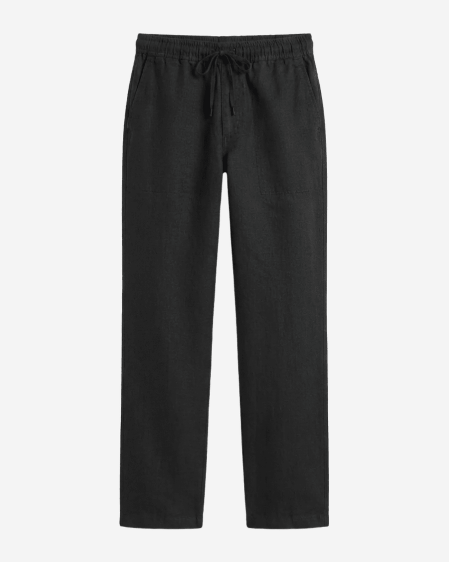 MIDNIGHT BLACK PULL ON LINEN PANTS