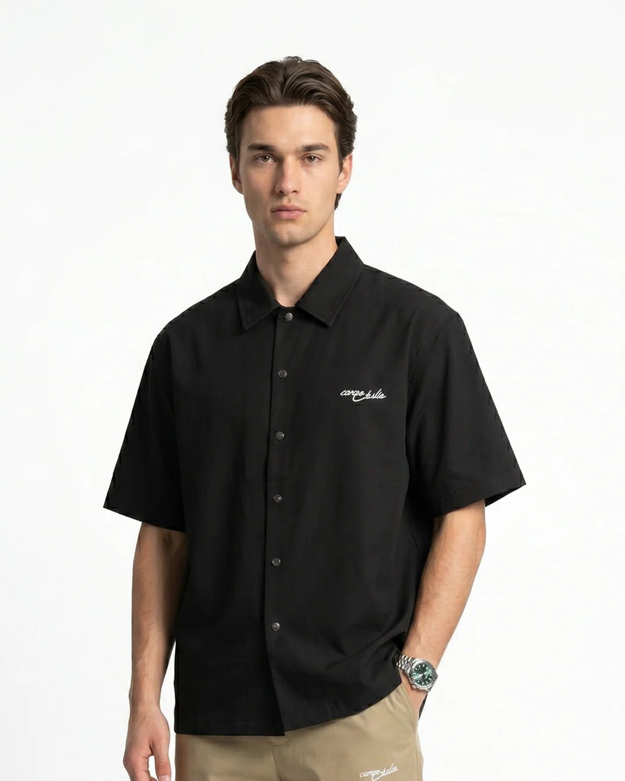 MIDNIGHT BLOOM LINEN SHIRT
