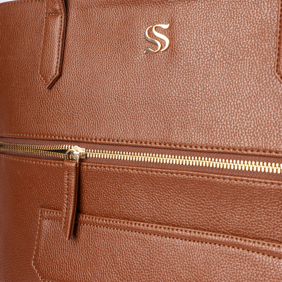 MOCHA ELEGANCE AUREA TOTE BAGS FOR 16" LAPTOPS