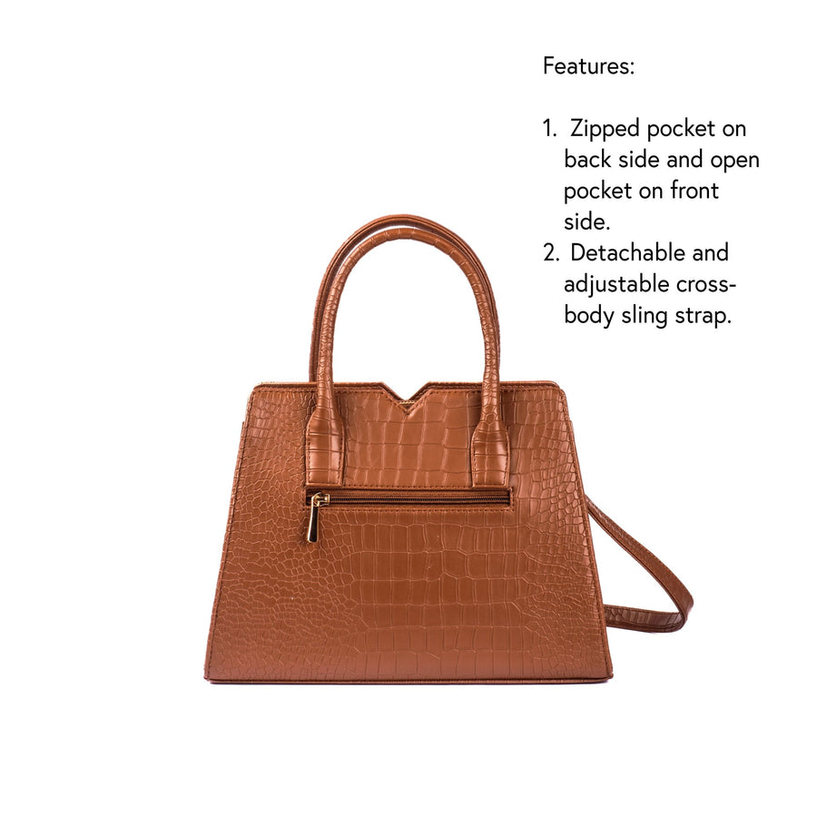 MOCHA ELEGANCE POISE HANDBAG