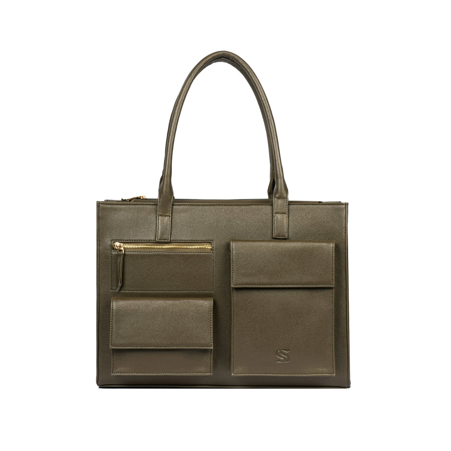 OLIVE OPULENCE MAISON ELAN TOTE BAGS FOR 16" LAPTOPS