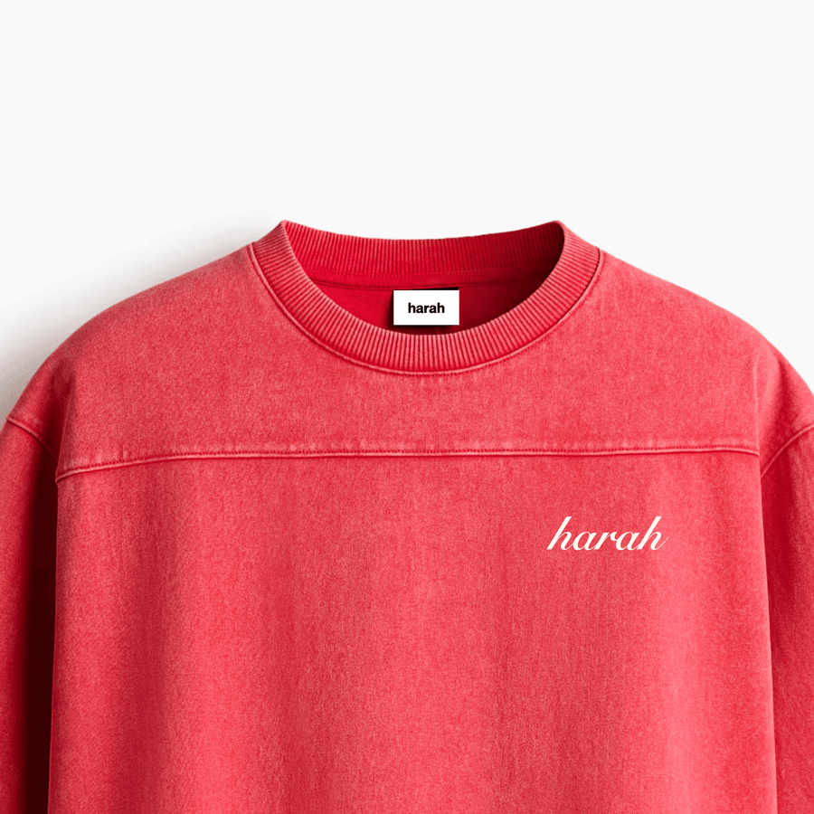 OVERSIZED BOXY RUGGED T-SHIRT - RED