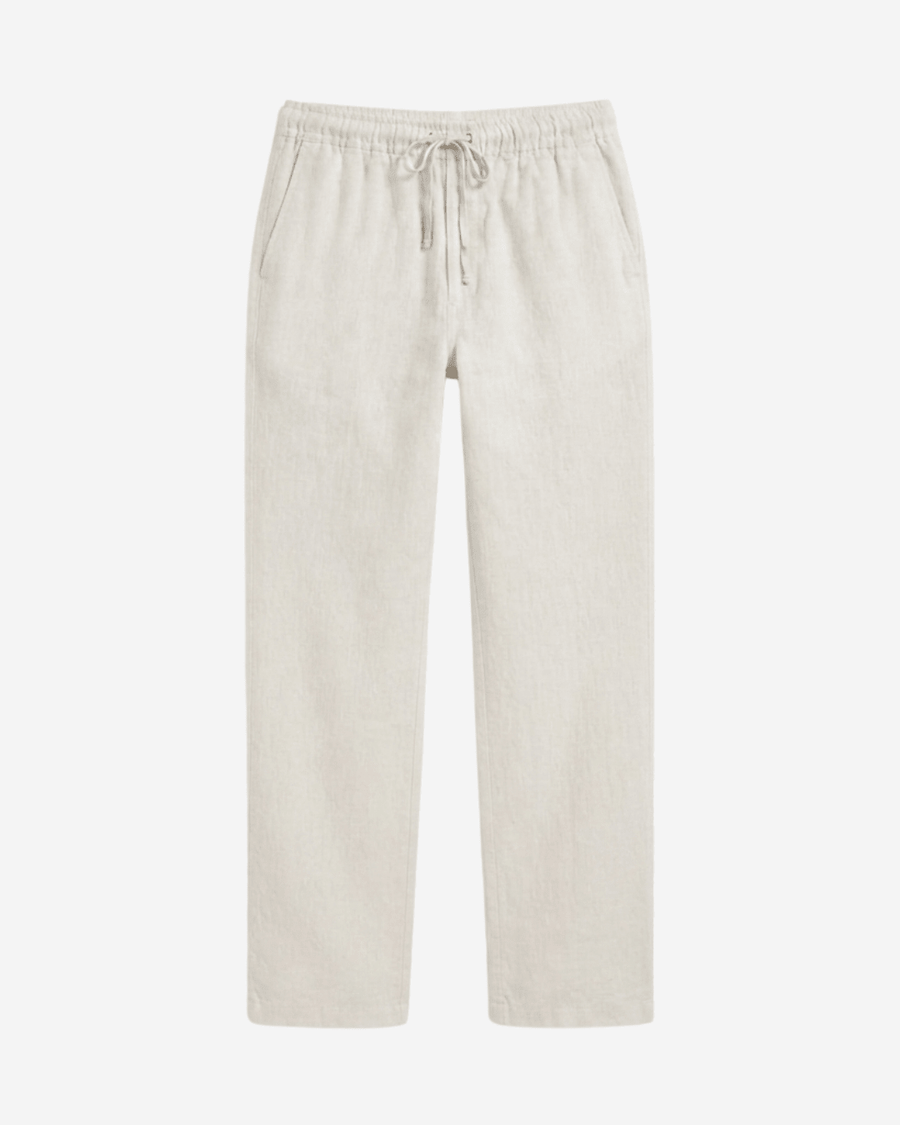 SAND BEIGE PULL ON LINEN PANTS