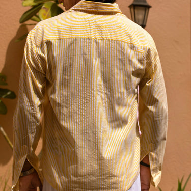 LIMONE YELLOW SEERSUCKER STRIPPED SHIRT