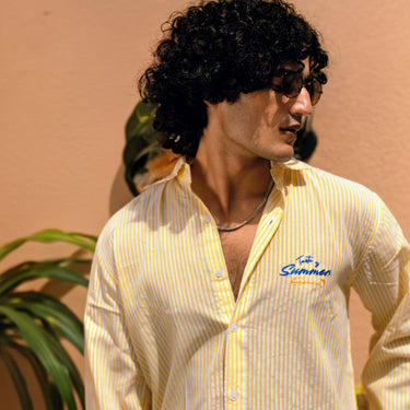 LIMONE YELLOW SEERSUCKER STRIPPED SHIRT