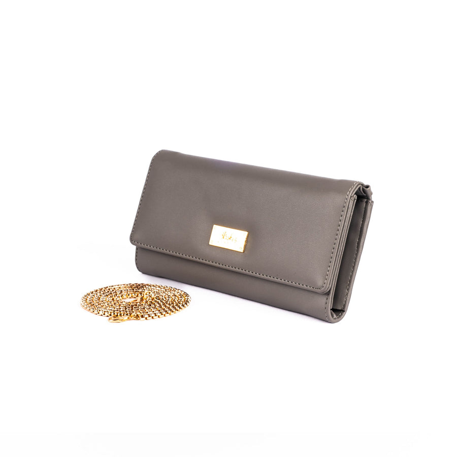 SLATE GREY CLUTCH WALLET CUM SLING