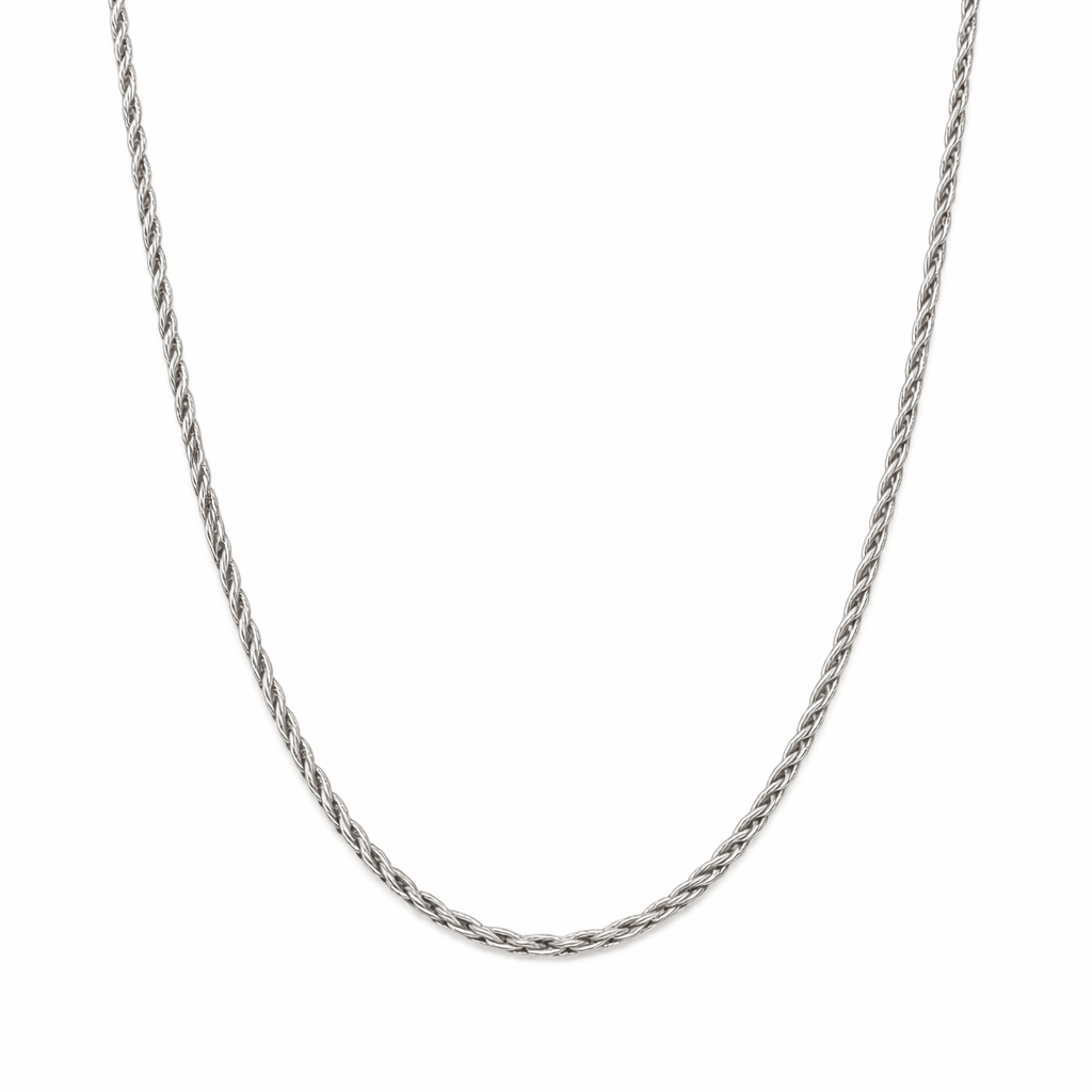 Twisted rope chain necklace with rope-link texture