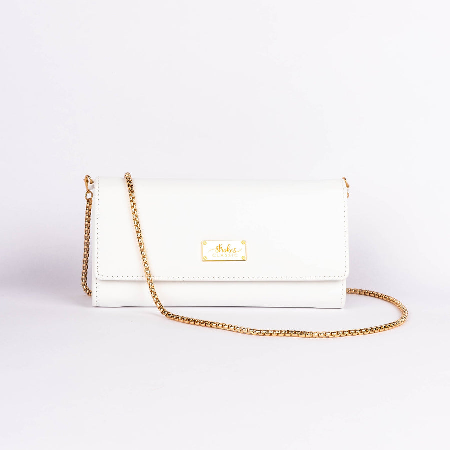 SNOW WHITE CLUTCH WALLET CUM SLING