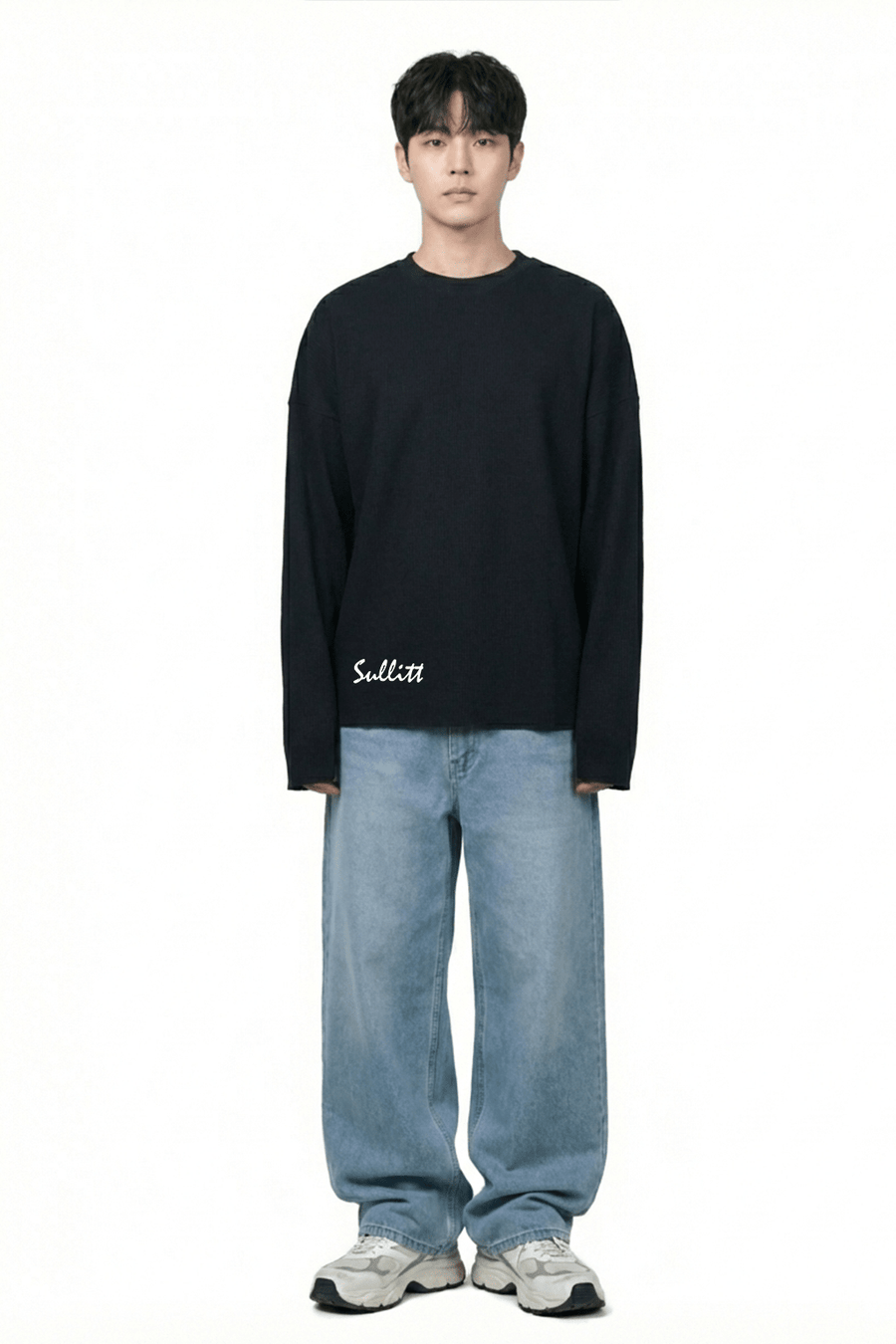 SOBER STATE BLACK WAFFLE SWEATSHIRT