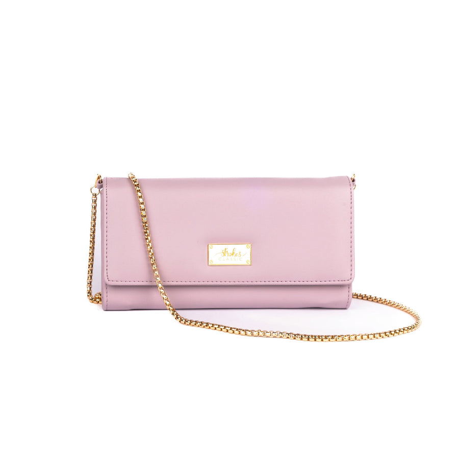 SOFT LILAC CLUTCH WALLET CUM SLING