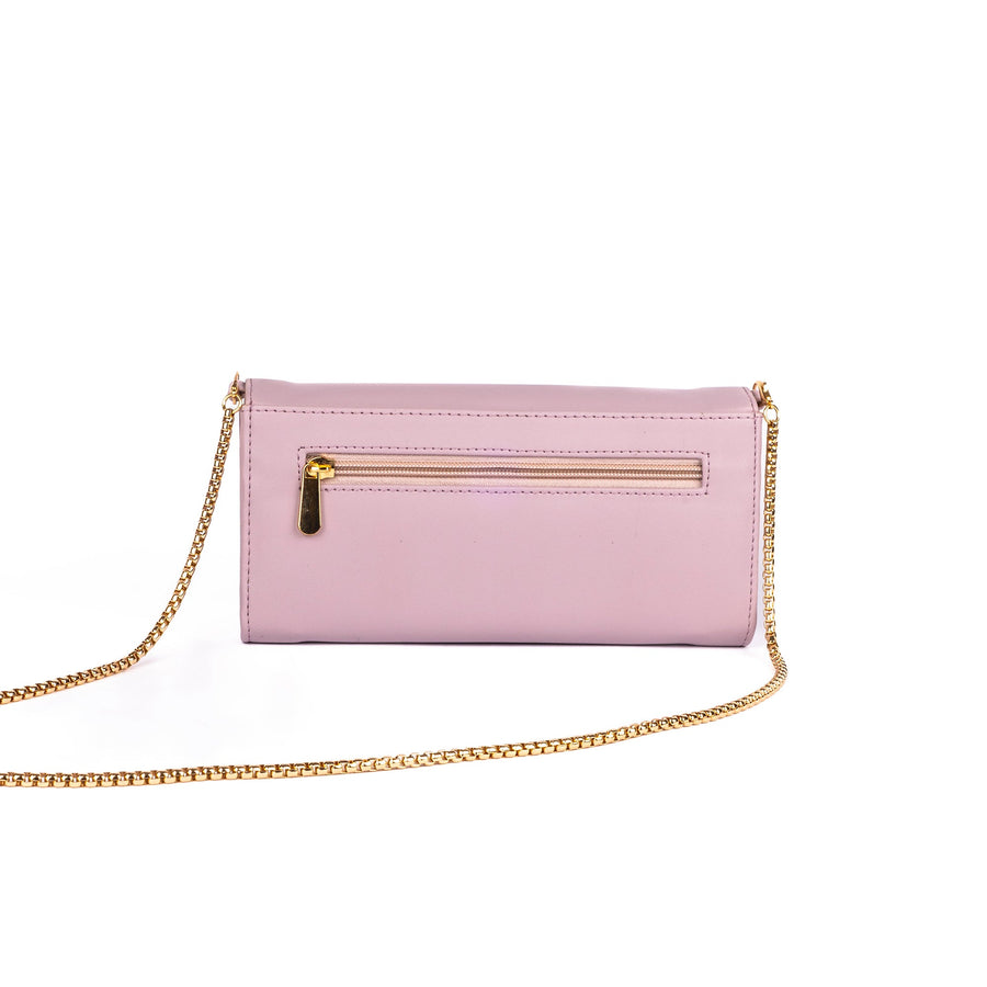 SOFT LILAC CLUTCH WALLET CUM SLING