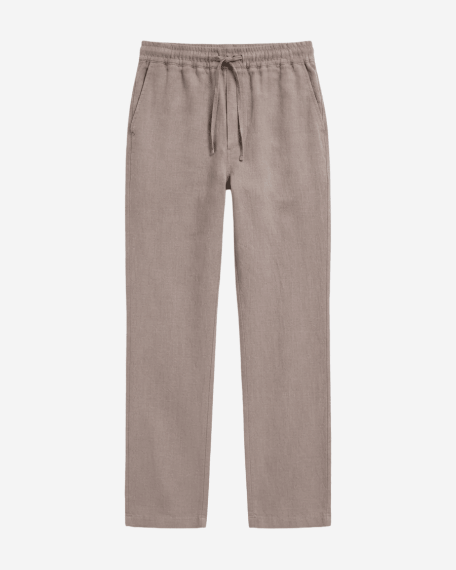 STONE GREY PULL ON LINEN PANTS