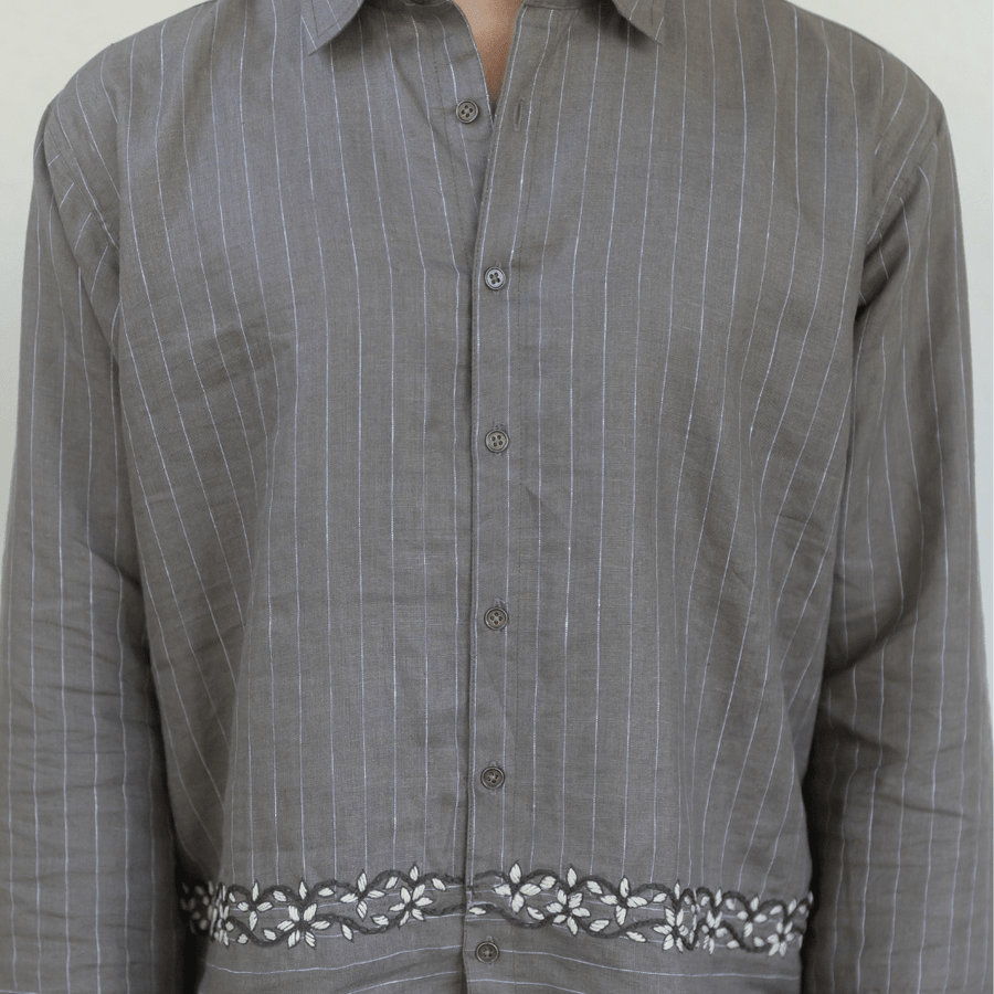 STONE PINSTRIPE SHIRT