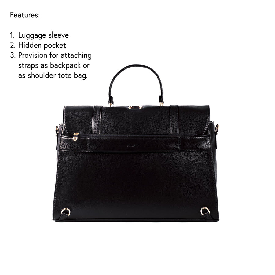 THE CONVERTIBLE WORK BAG : HANDBAG, BACKPACK TO SHOULDER TOTE - CHARCOAL CHIC