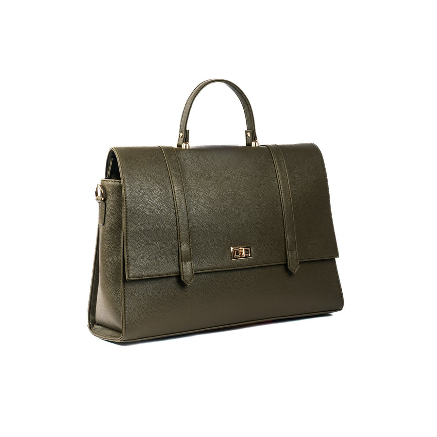 THE CONVERTIBLE WORK BAG : HANDBAG, BACKPACK TO SHOULDER TOTE - OLIVE OPULENCE