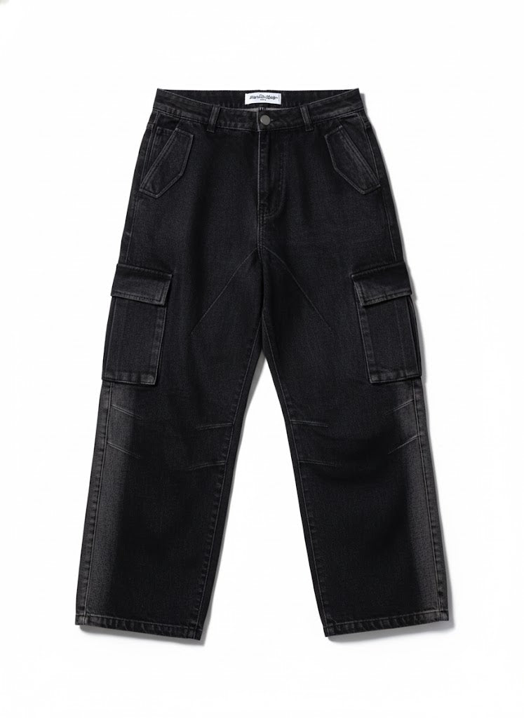 RUGGED BLACK BAGGY DENIM
