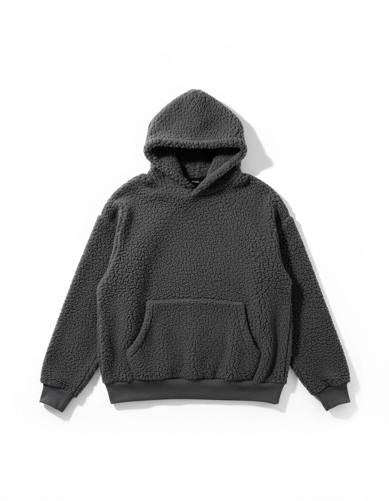 POLAR FLEECE HOODIE - VINTAGE GRAY
